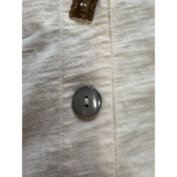 Soft Surroundings Size XL Danielle Cream Sleeveless Tunic Top Buttons Lagenlook - Picture 10 of 15